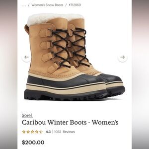 Sorel Caribou Slim Women’s 10.5 Waterproof Fleece Lined Boots